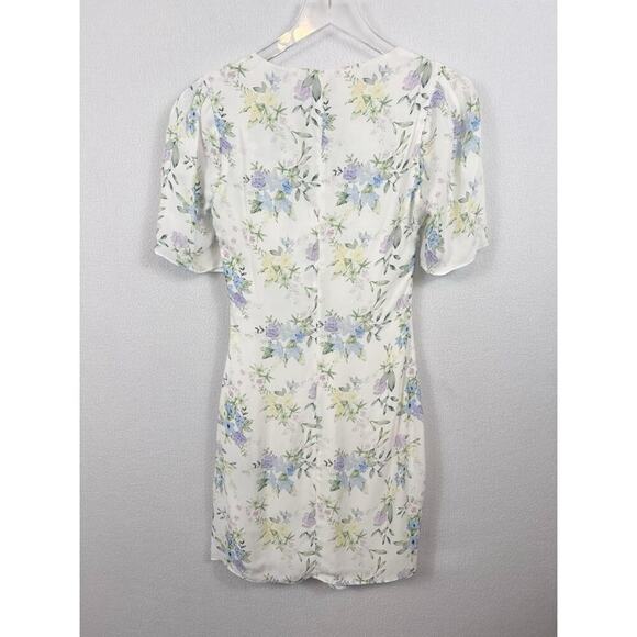 NWT The Kooples Floral Shirred Puff-Sleeve Mini Dress XS - Picture 7 of 10